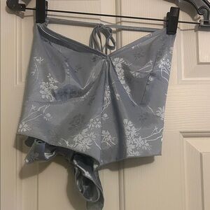 Floral Lace with flowers Women's Intimate going out Top - baby Blue